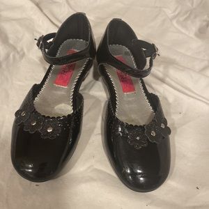 Shoes Black Patent Leather Rachel Buckle Sparkle Glitter Daisies Girls 1